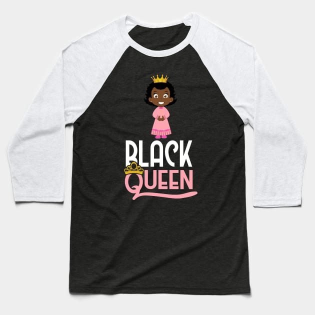 Black Queen Baseball T-Shirt by My Tribe Apparel